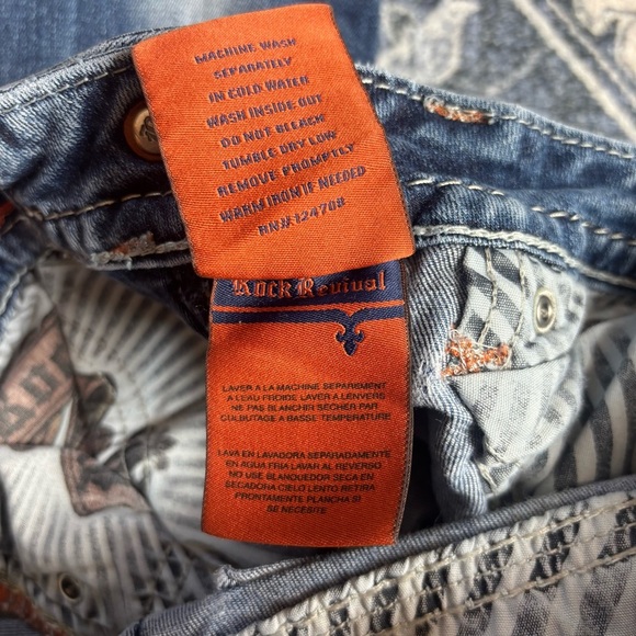 Rock Revival Ena Skinny Jeans Dark Wash Blue  Women's Size 25 Rhinestones - Picture 9 of 9